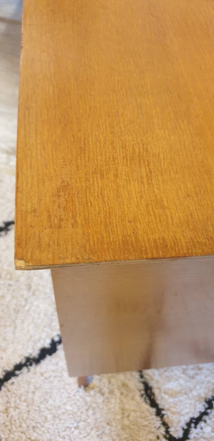 Wood and rattan chest of drawers