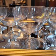 8 cut-glass balloon glasses – 1960s