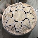 Leather pouf