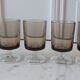 Set of 5 small glasses in smoked glass Made in France 70s