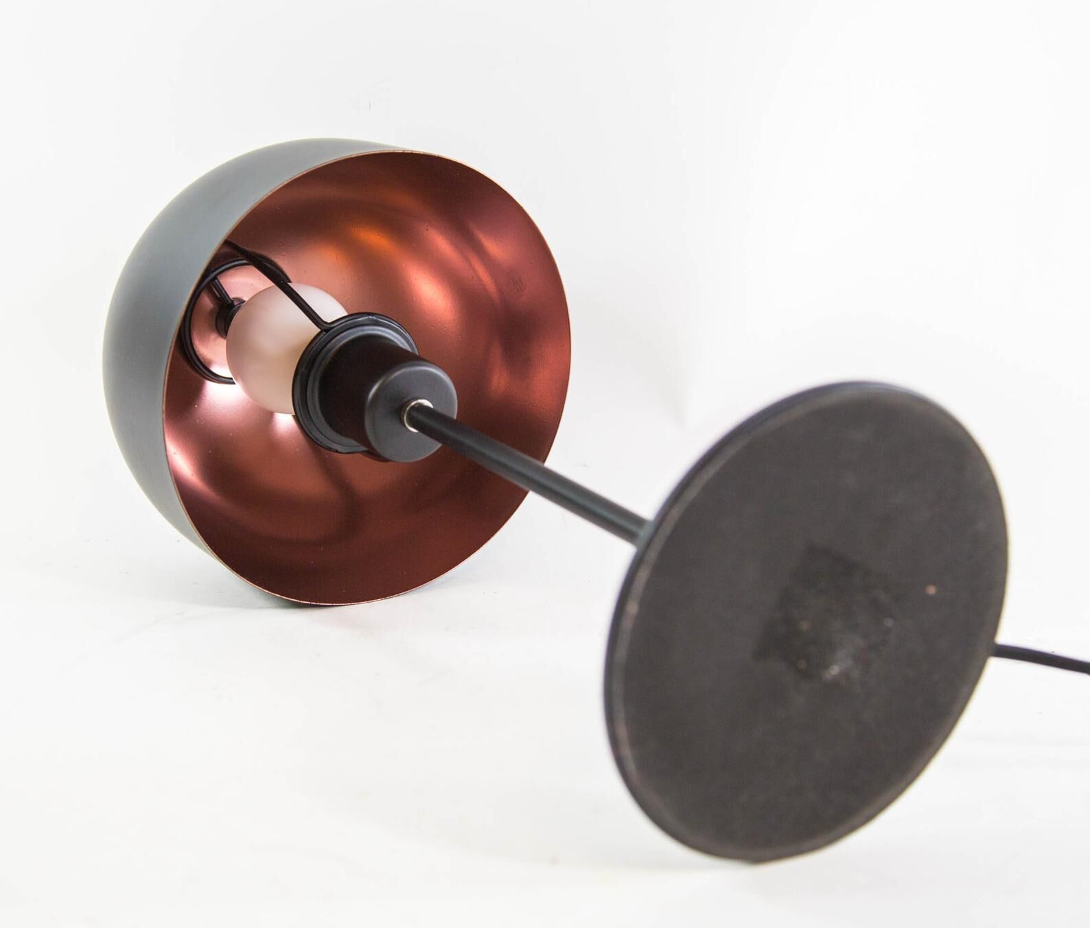 Vintage Dutch designer black mushroom lamp from the 80s