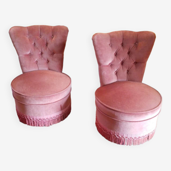 Paire de fauteuils crapauds