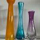 Set of 3 vintage glass paste vases
