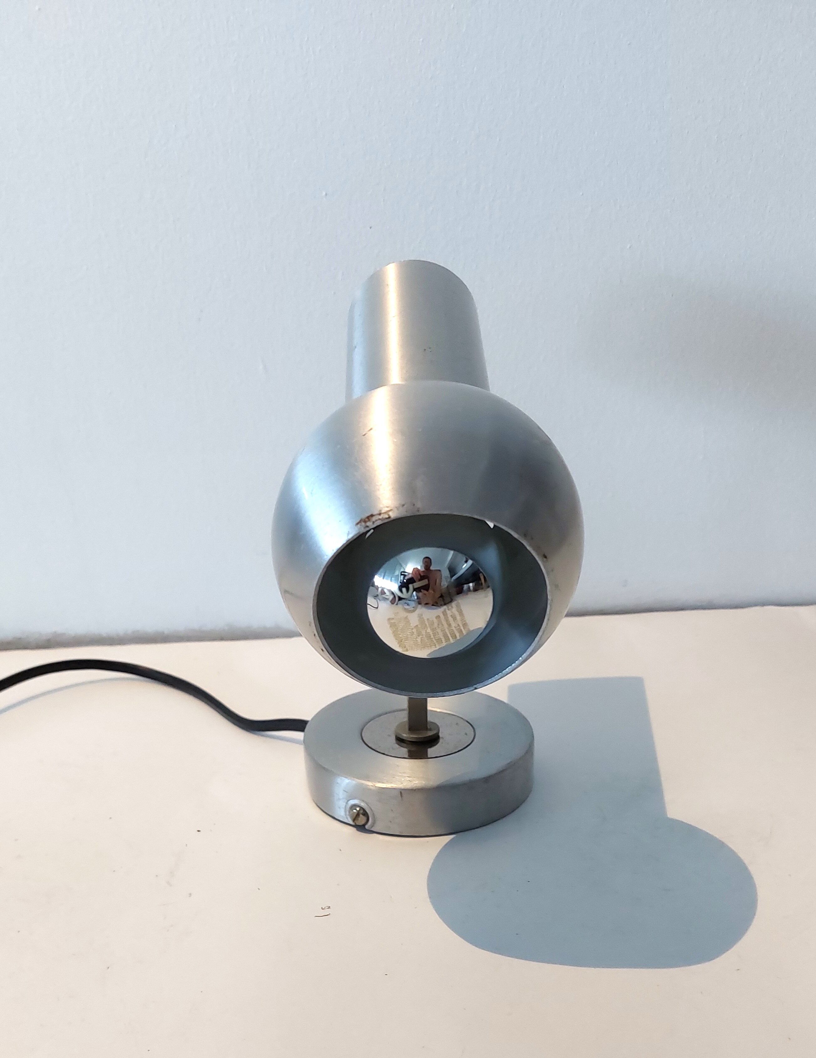 Adjustable wall lamp in brushed aluminum 1960/70