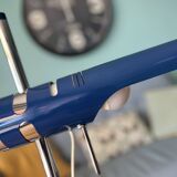 Retro Table Lamp from the 1970s: Articulated Arm, Swivel Shade, Electric Blue Enamel for space age d