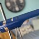 Retro Table Lamp from the 1970s: Articulated Arm, Swivel Shade, Electric Blue Enamel for space age d