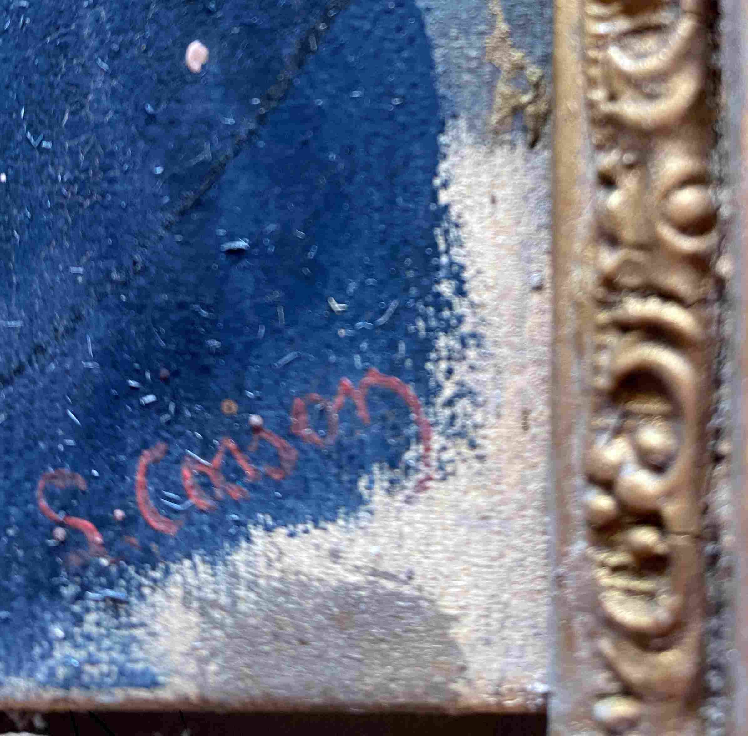 Raw attic: Painting "Portrait of a man with a bow tie" signed Cosson XIX°