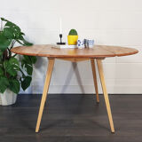 Ercol round drop leaf dining table, 1960s
