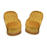 Pair of mustard convertible chairs