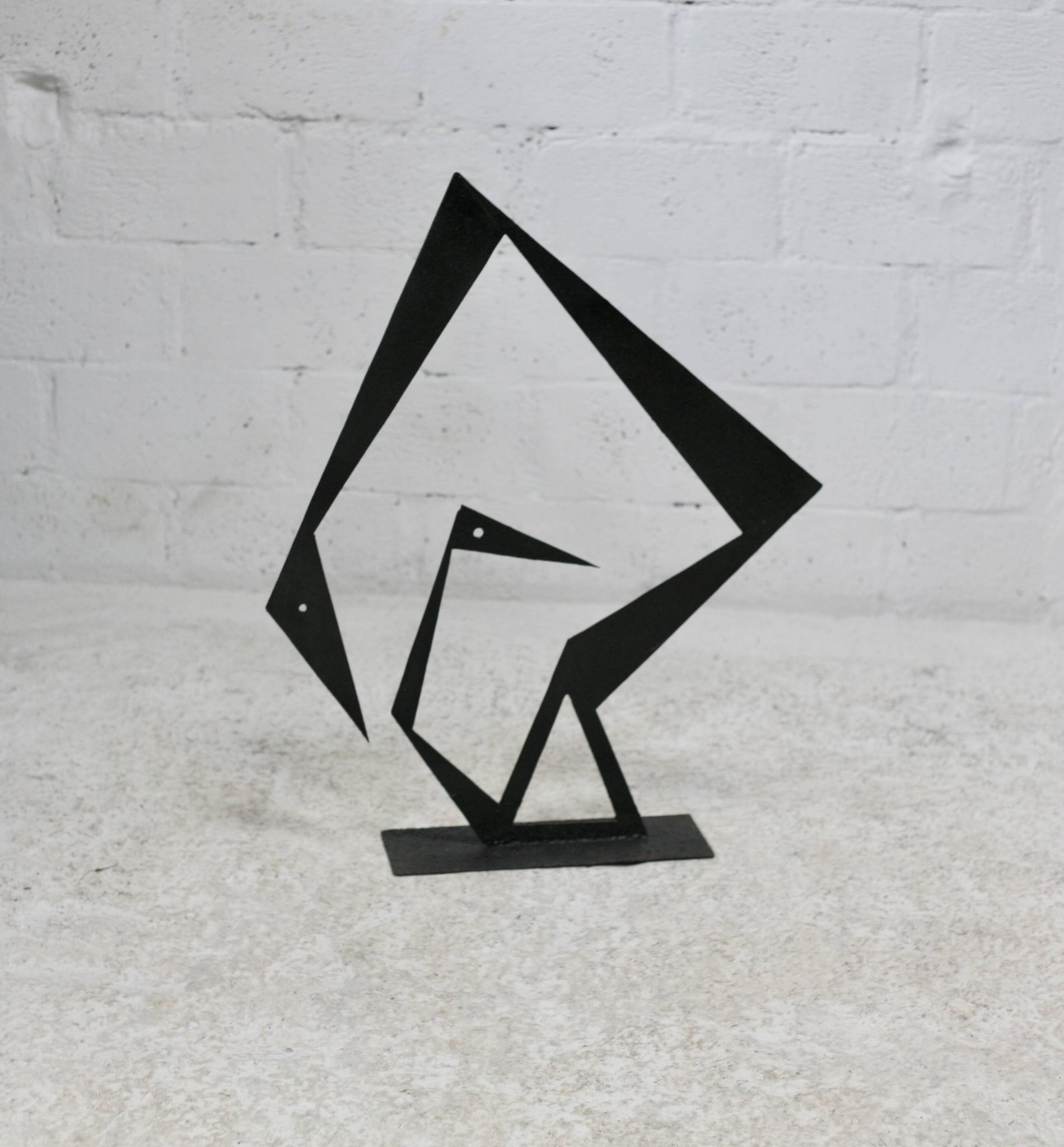 Steel sculpture, black, 1970s.