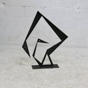 Steel sculpture, black, 1970s.