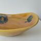 Vintage navette cup by Socram – stylized floral decoration, iridescent caramel