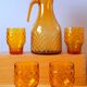 Service verres et carafe ambrée 70s