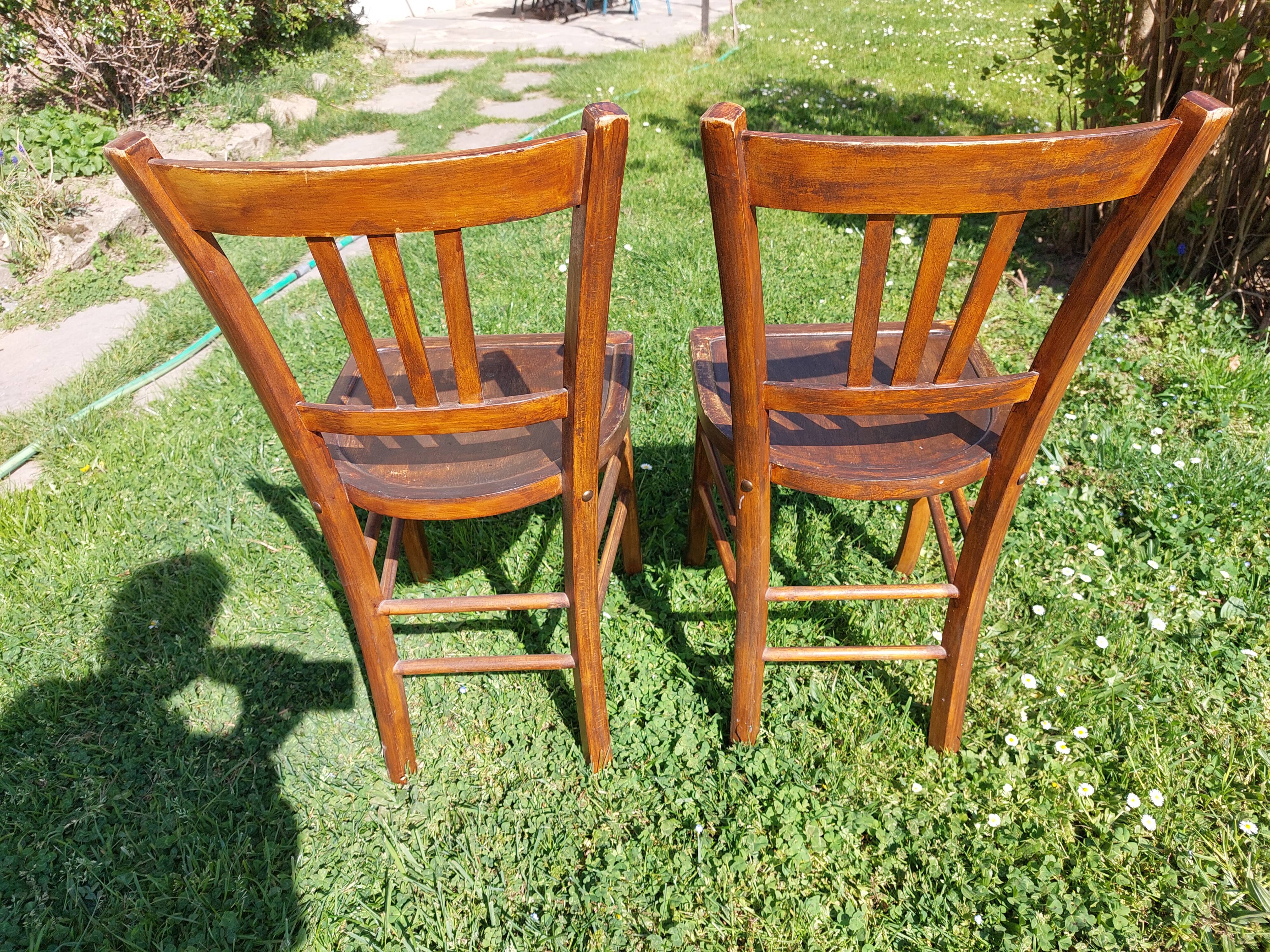 dark wooden bistro chairs