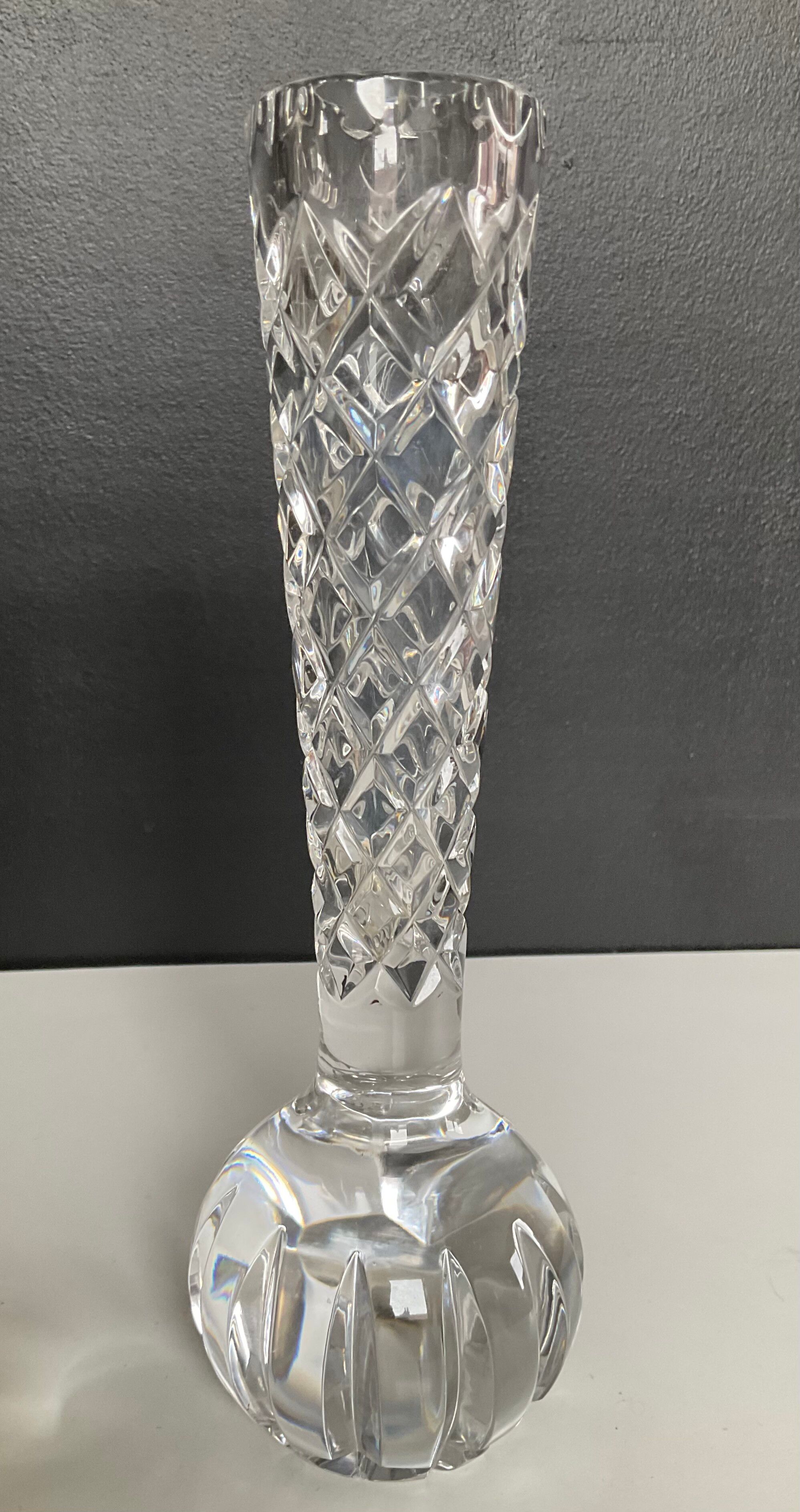 Vintage single-stem vase in Bohemian crystal