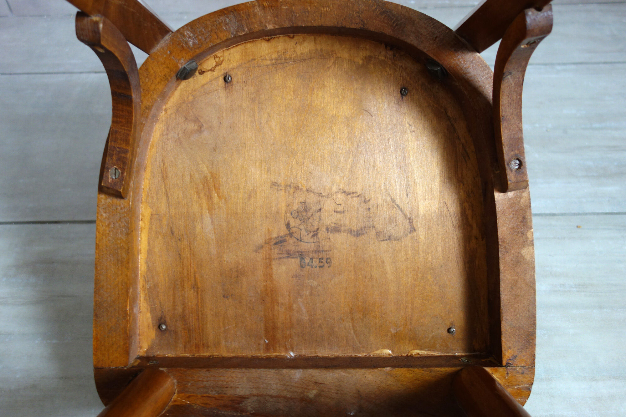 Vintage red skaï bistro chair