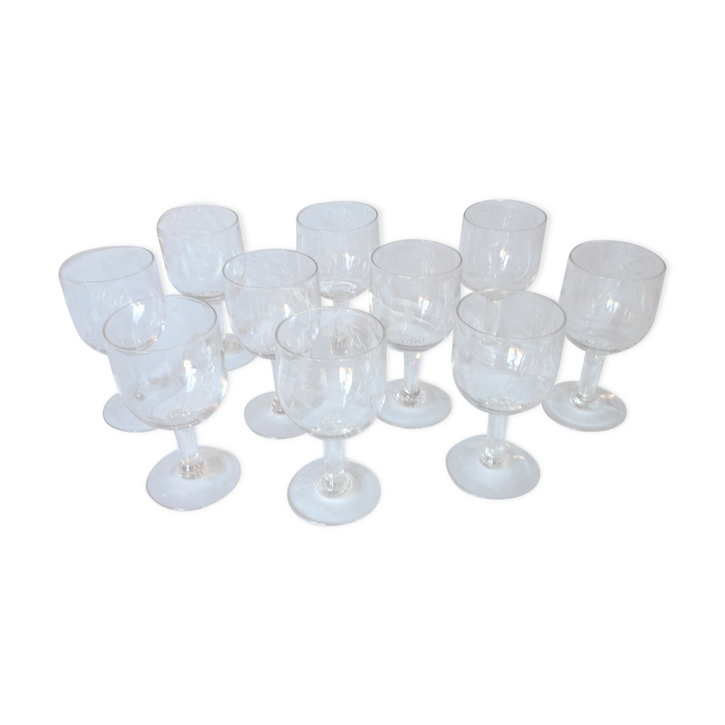 Lot of 10 old glasses, cut