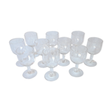 Lot de 10 verres anciens taillés