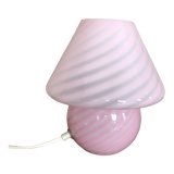 Pink 1950s Murano glass bedside lamp