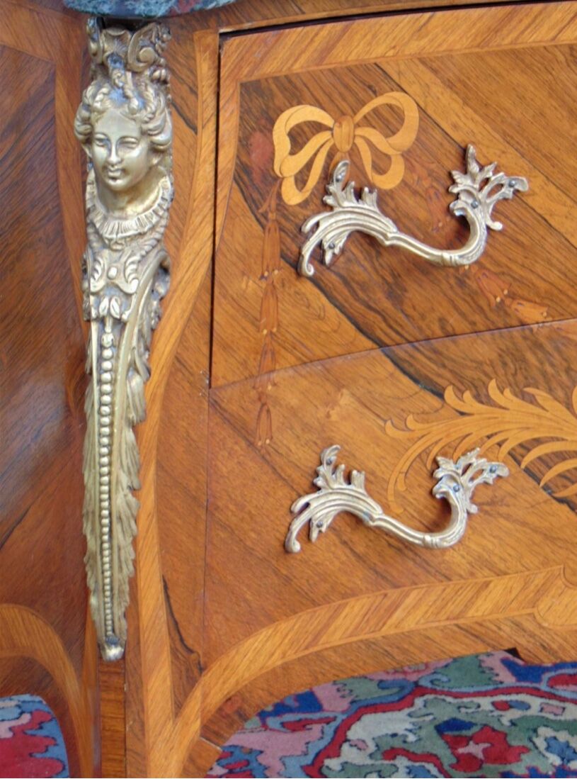 Curved dresser, Louis XV style marquetry