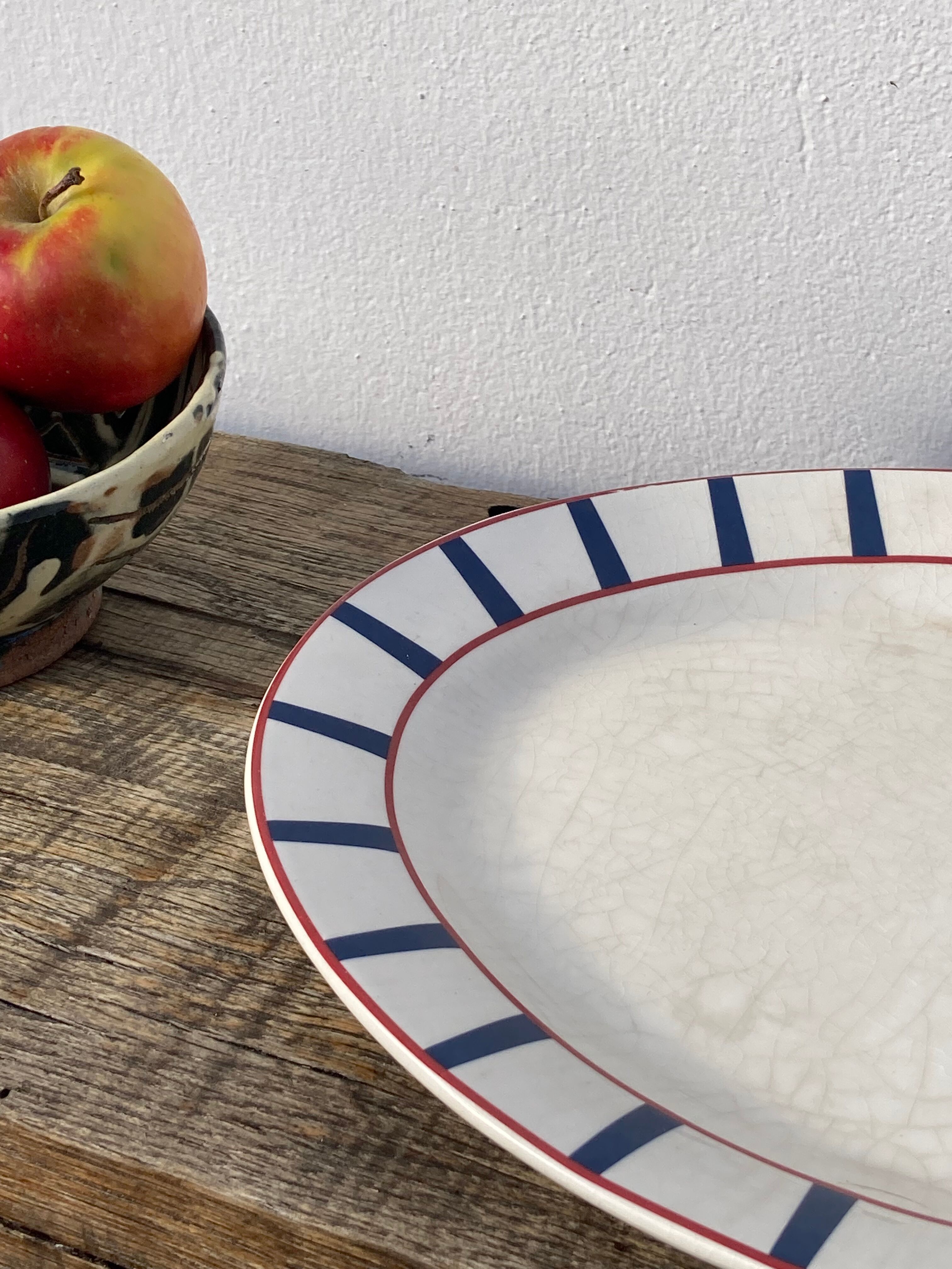 Traditional Basque oval ceramic dish
