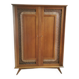 Vintage rattan wardrobe, 60s