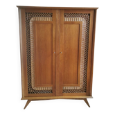 Armoire rotin vintage, années 60