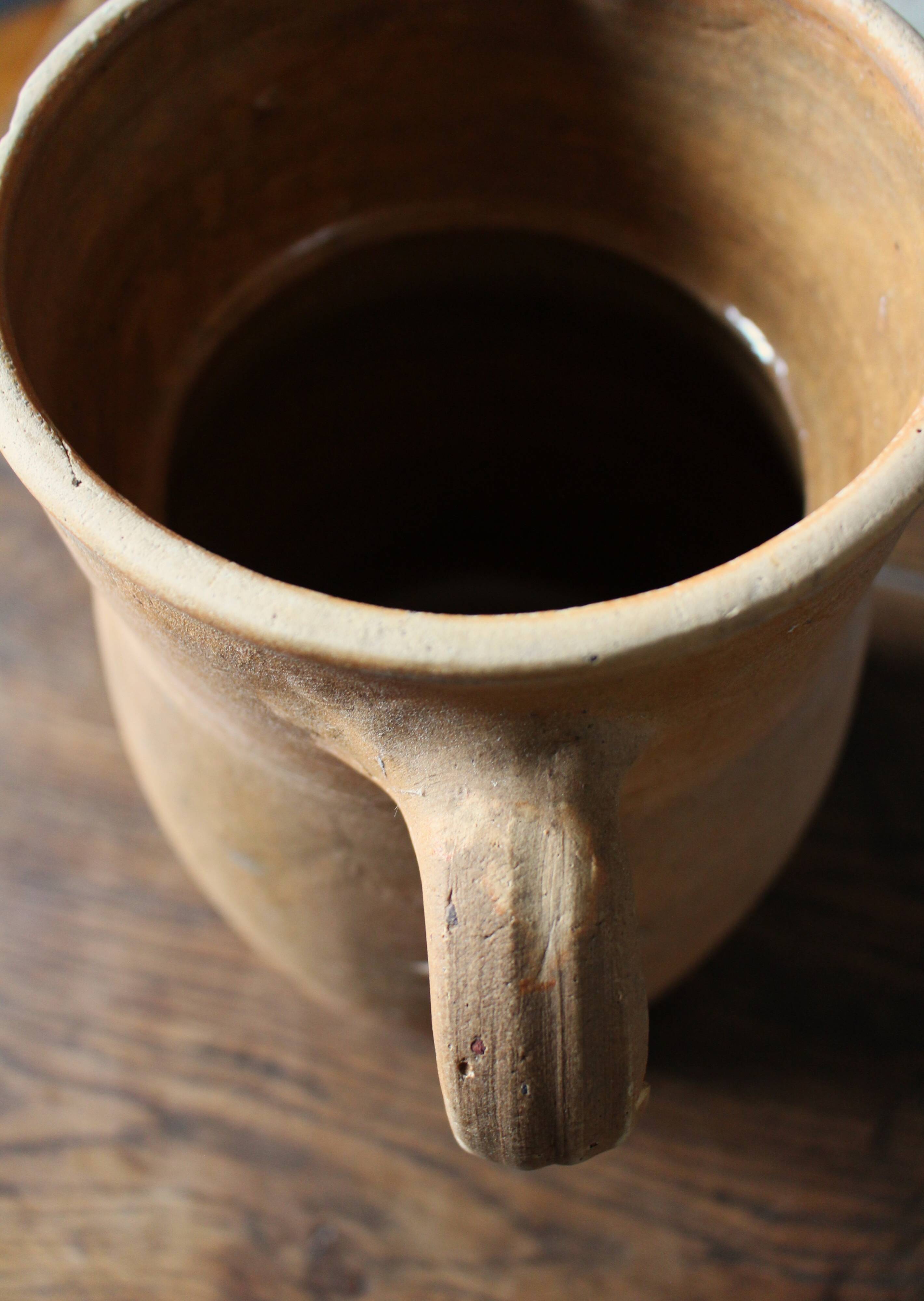 Vintage artisanal terracotta jug