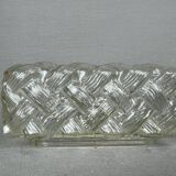 Small rectangular glass flush mount ceiling or wall lamp vintage