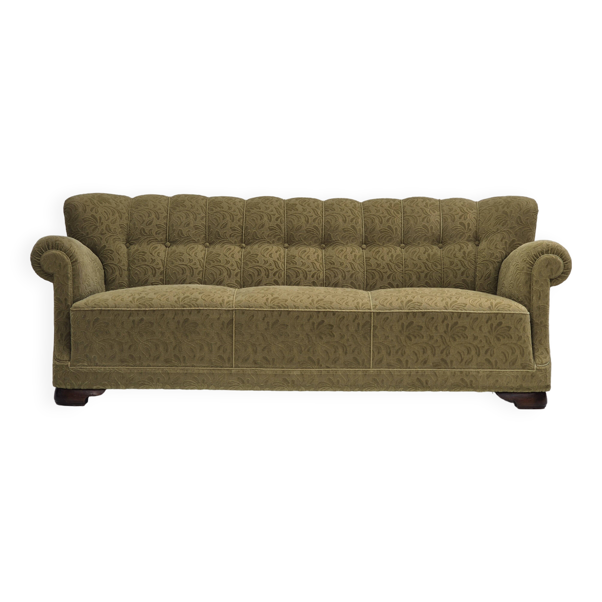 1960s, Danish 3 seater sofa, original very good condition, cotton/wool fabric.