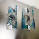 Pair of clear blue Murano wall sconces by Av Mazzega, Italy 1970s