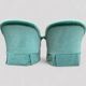 Pair of green velvet frog chairs from the 1970s.