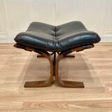 Leather ottoman "Scandinavian design" 1960.