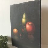 Still life fruit on black background