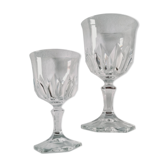 12 verres à pied vintage en cristal d´Arques