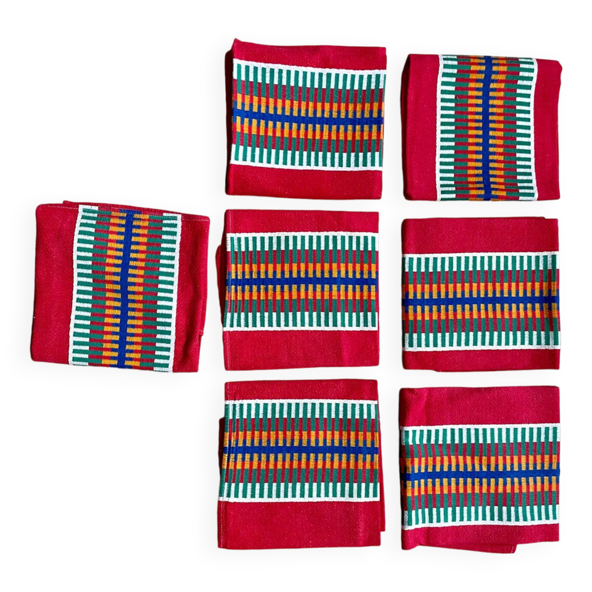 Lot 7 serviettes de table vintage coton