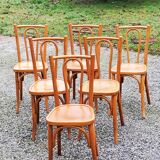 Set of 6 old bistro chairs
