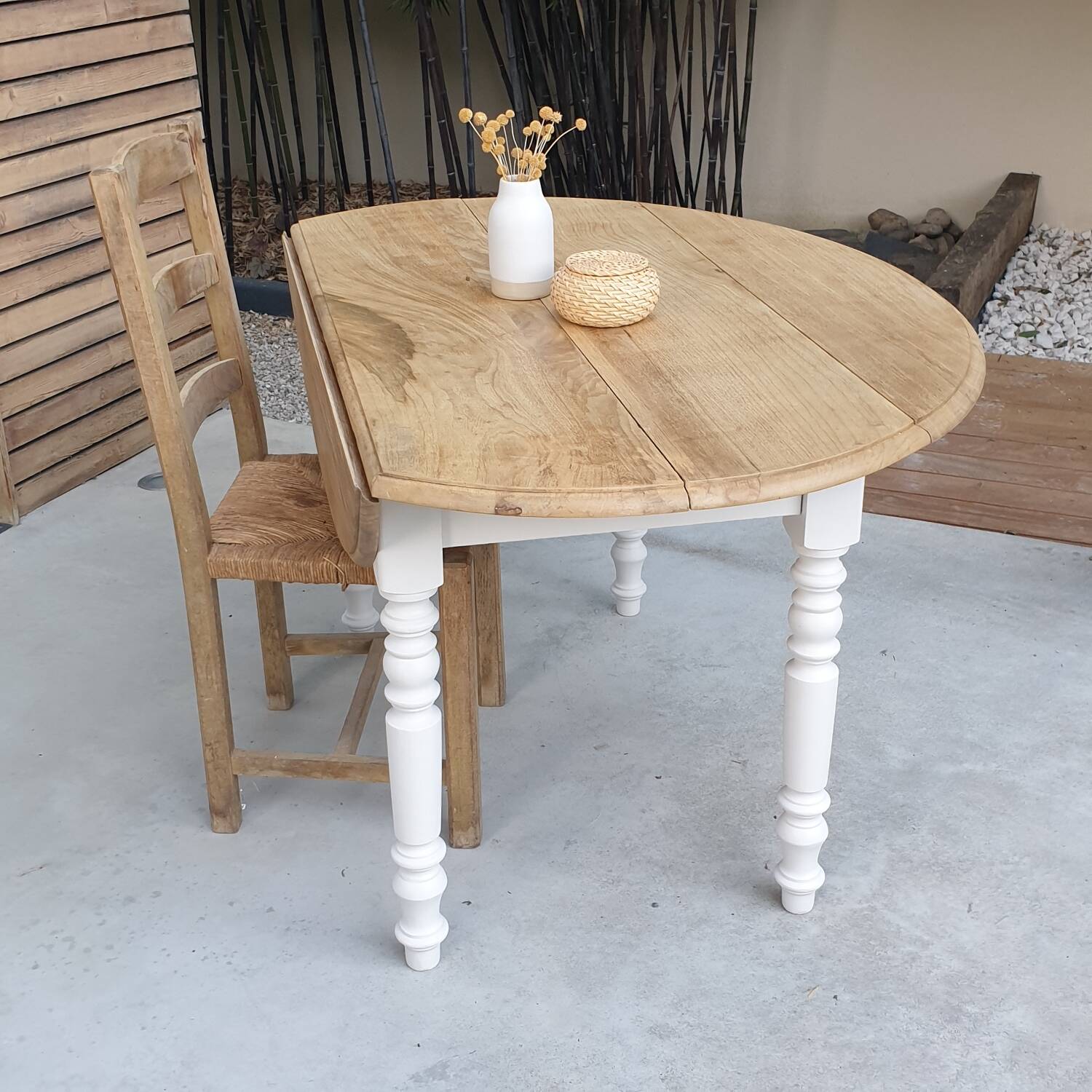 Table ronde rabattable
