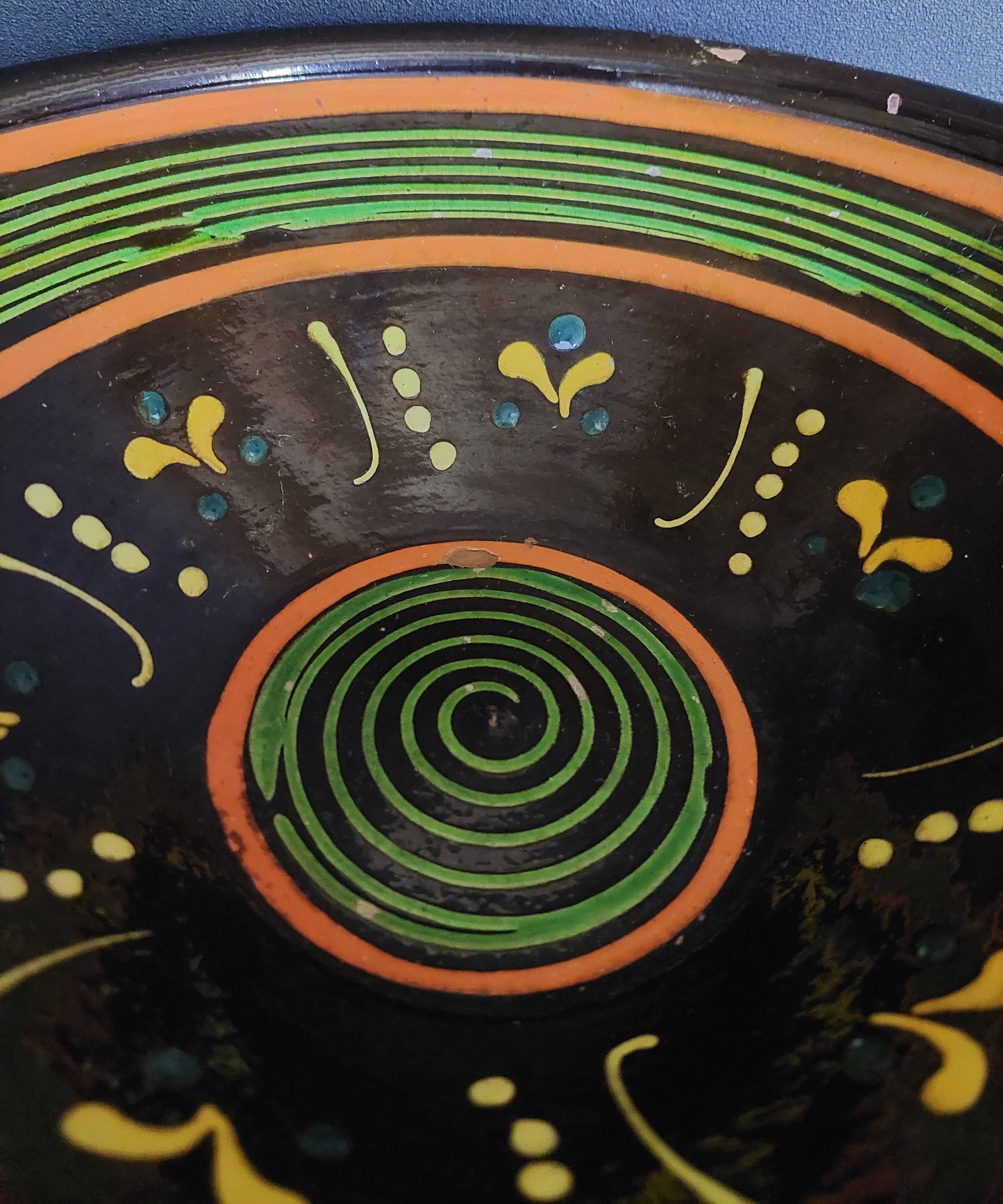 Glazed terracotta bowl, Savoy pottery from Marnaz, 20th century