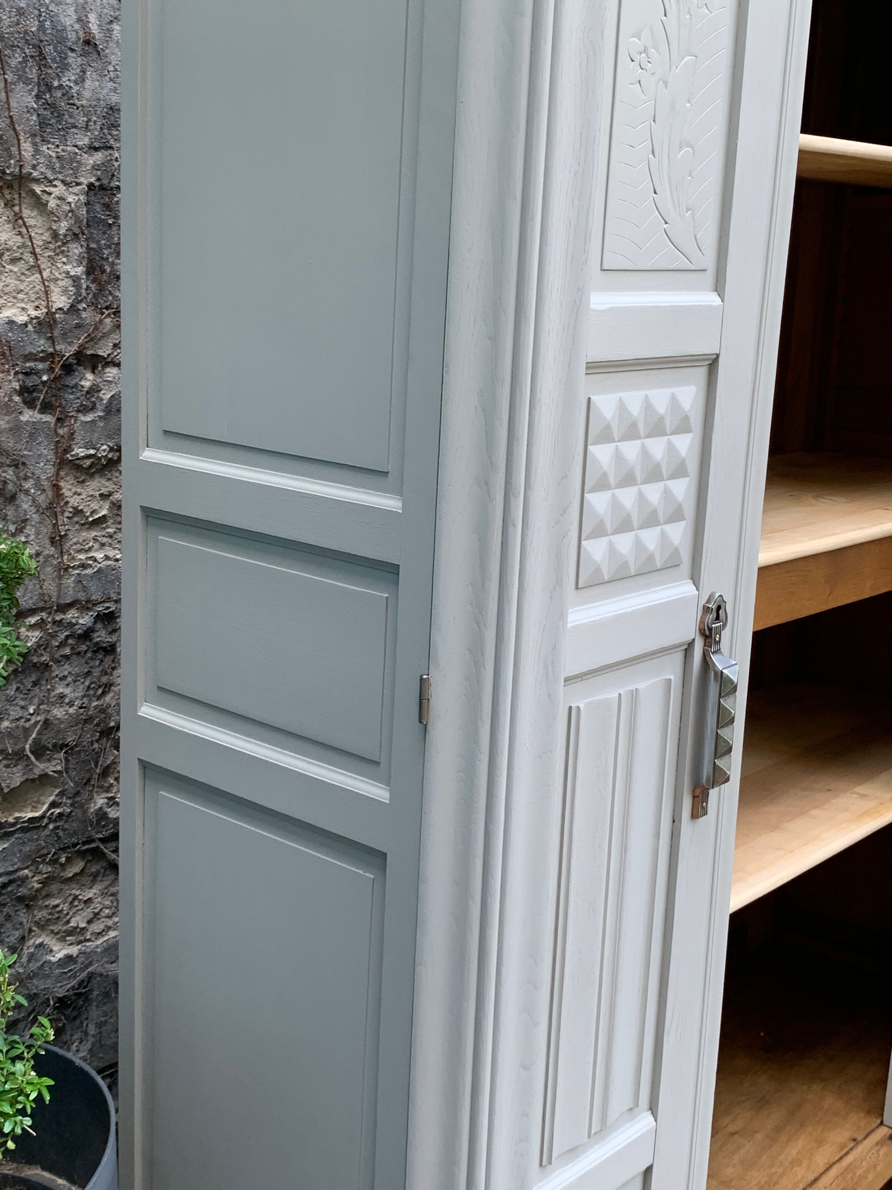 Parisian art deco wardrobe solid oak 1930