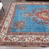 Blue Handmade Persian Vintage Rug 274x370 cm