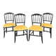 Set of four Napoleon III chairs in blackened wood, 19th century.