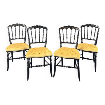 Suite de quatre chaises Napoléon III en bois noirci, XIXe Siècle