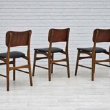 1960s, Danish design by Ib Kofod Larsen, set of 3 dining chairs model 62.