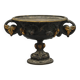 Bronze pedestal bowl with leaf decoration