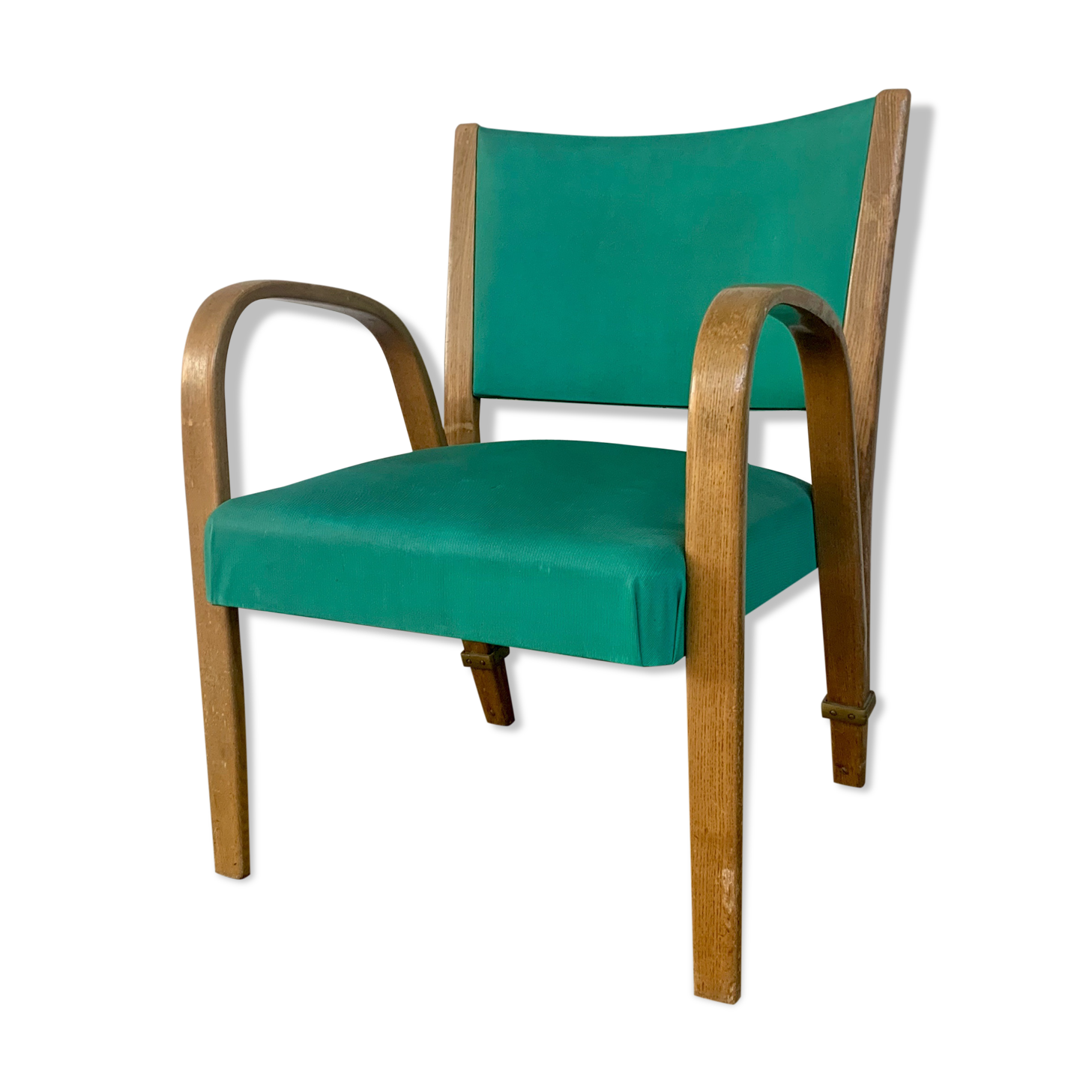 Fauteuil "bow wood" pour Steiner en bois courbé vintage 1950