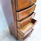 Louis XV style chest of drawers in precious wood veneer.