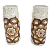 Pair of Royal Worcester Palissy salt and pepper shakers, Kalabar, 1970s.