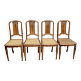 Set of 4 Art Nouveau mahogany chairs circa 1900