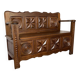 Antique oak carved bank chest – Breton style